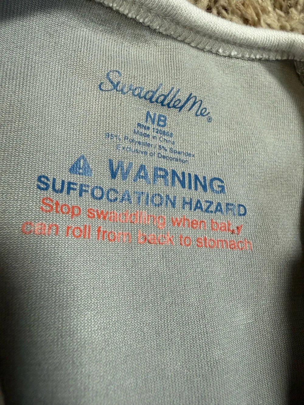 SwaddleMe Gray Star Print Zip Front Swaddle Sack